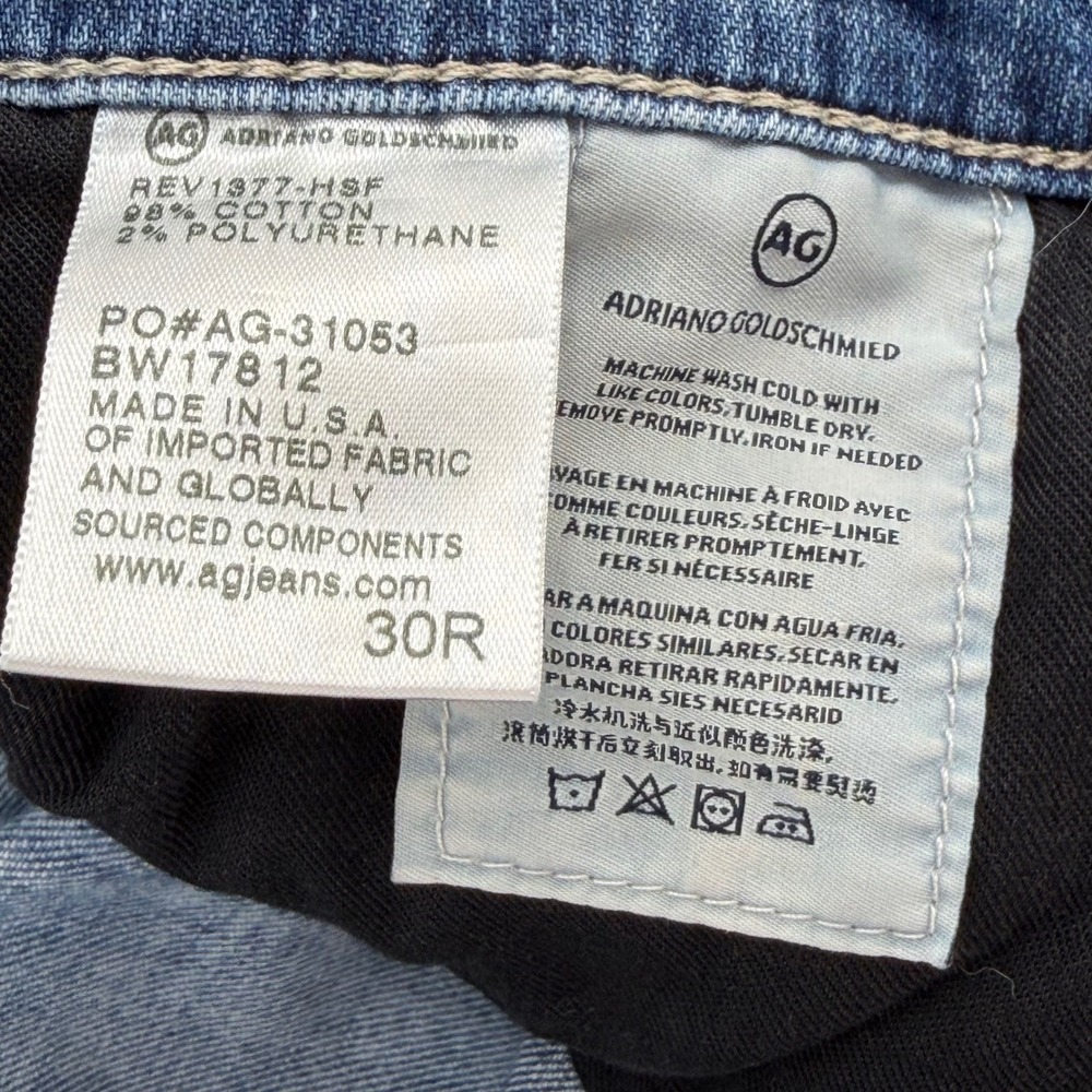 AG Adriano Goldschmied The Stevie Ankle Jeans Womens 30R Slim Straight Stretch - Picture 4 of 12